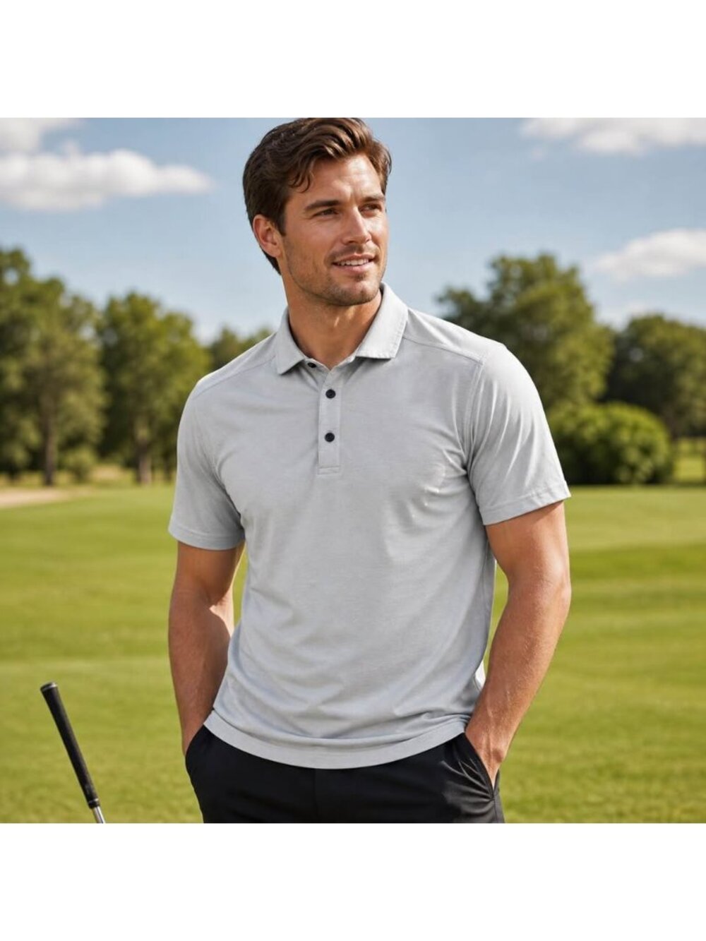 Lululemon Men’s Polo Shirt – Light Grey – Size Small
